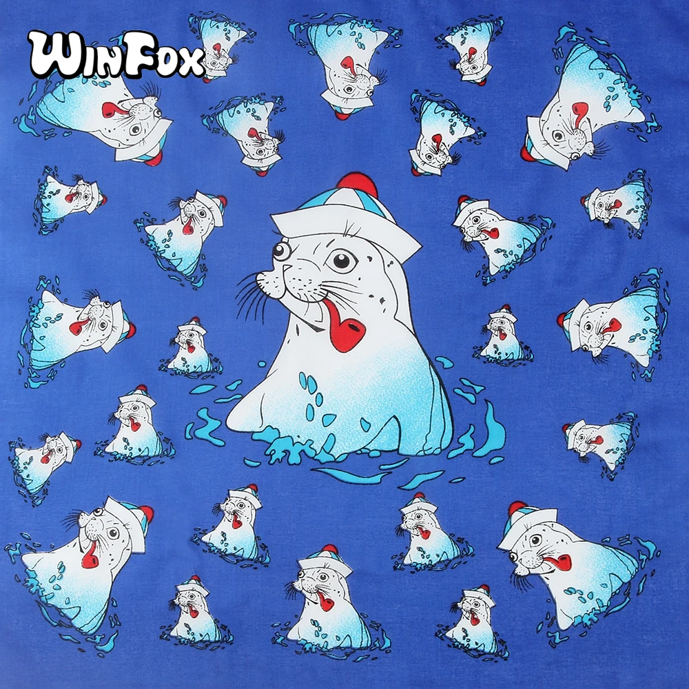 Бандана Winfox женская с принтом животных модная квадратная бандана в стиле хип-хоп