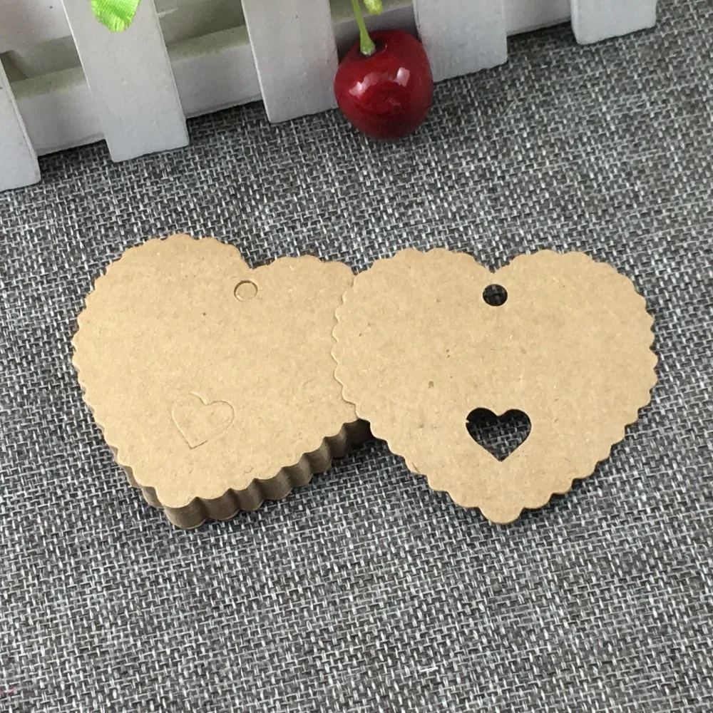 

200 шт./лот 6,5*5,5 см, крафт-бумага в форме сердца, цена, подвесные бирки с зубчатым отверстием в форме сердца, карточка для головы, бирка для ювел...