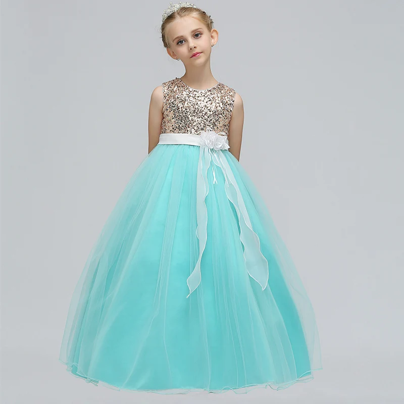 Fashion Sequins Long Dresses For Girls Wedding Party Dress Art Photos Artist Program Evening Crianca Vestidos | Детская одежда и