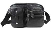 fashion full grain genuine leather messenger bag men leather crossbody bag small shoulder bag for men casual bag black m156