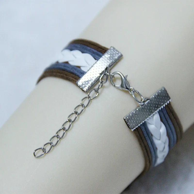 Браслет с подвеской Infinity Love Cross & Bestfriend ручная работа кожаный плетеный браслет