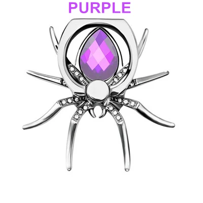 purple Кольцо-держатель для мобильного телефона, вращающееся на 360 градусов, подставка для мобильного телефона с металлическим пауком для samsung S10 Iphone X - Цвет: purple