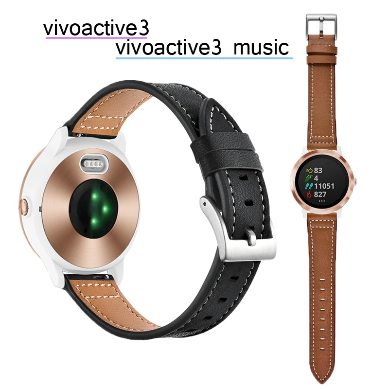 Высококачественный кожаный браслет для Garmin venu Forerunner 245 645 vivoactive 3 музыкальный