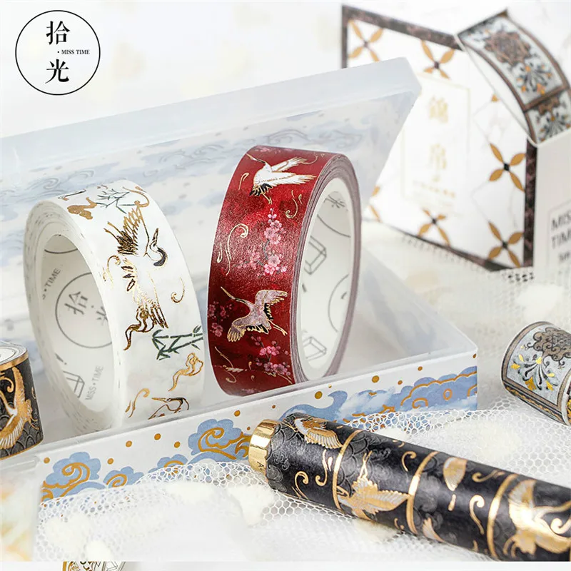 

Cute Chinese style series crane pattern Masking Washi Tape christmas Decorative Adhesive Tape scrapbooking stationery