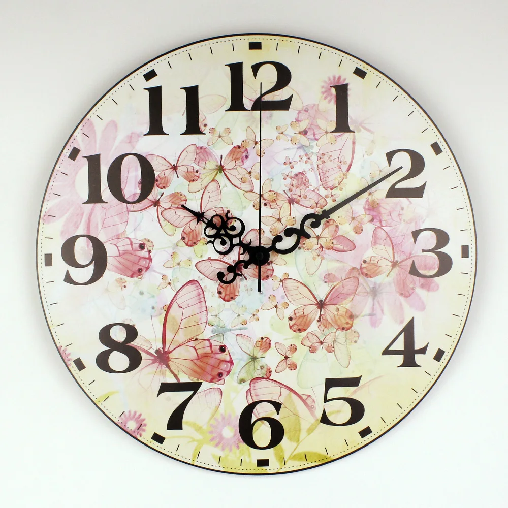 Красивая Бабочка Настенные Украшения Часы Дома Тихая Современный Дизайн