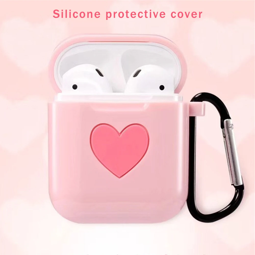 Чехол для AirPods из ТПУ с сердечком и ярких цветов милый Защитный Мягкий чехол Airpods
