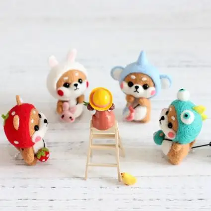 Kawaii набор из войлока Шиба ину ручная работа сделай сам инструментов для собак игл