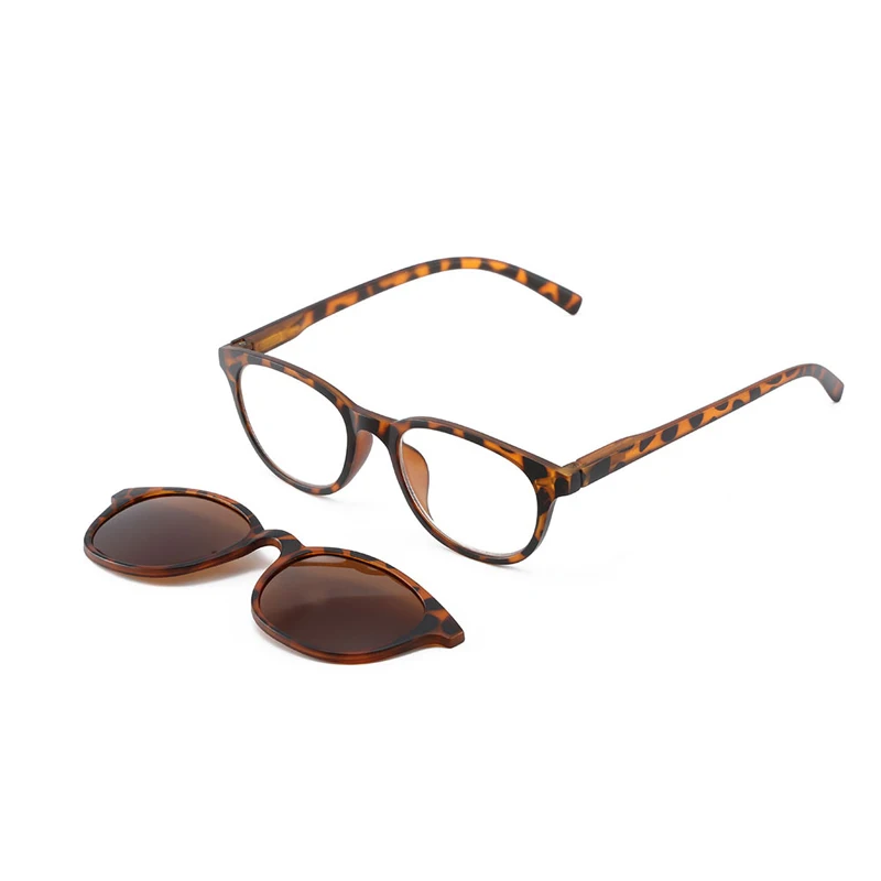 Leopard Iboode очки для чтения с магнитным зажимом, солнцезащитные очки, поляризованные очки, оправа, очки для чтения+ от 1,0 до+ 3,5, очки унисекс - Цвет оправы: Leopard