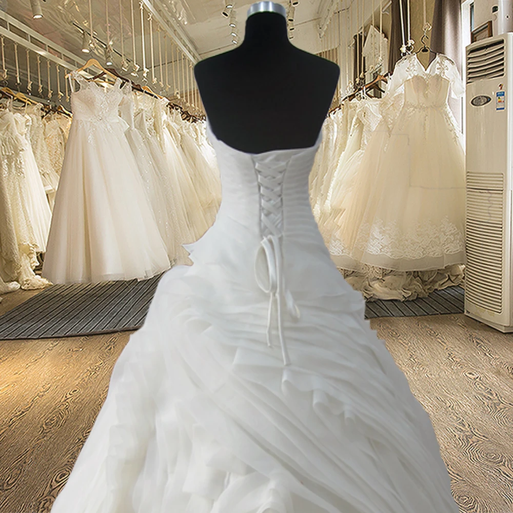 SL-3508 реальные фотографии Свадебное платье принцессы с каскадными рюшами