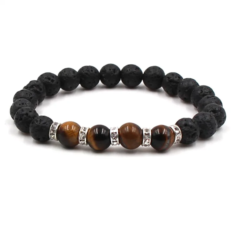 6 Colors Natural Stone Charms 8mm Black Lava Beads DIY Aromatherapy Essential Oil Diffuser Bracelet Crystal Spacer Jewelry | Украшения и
