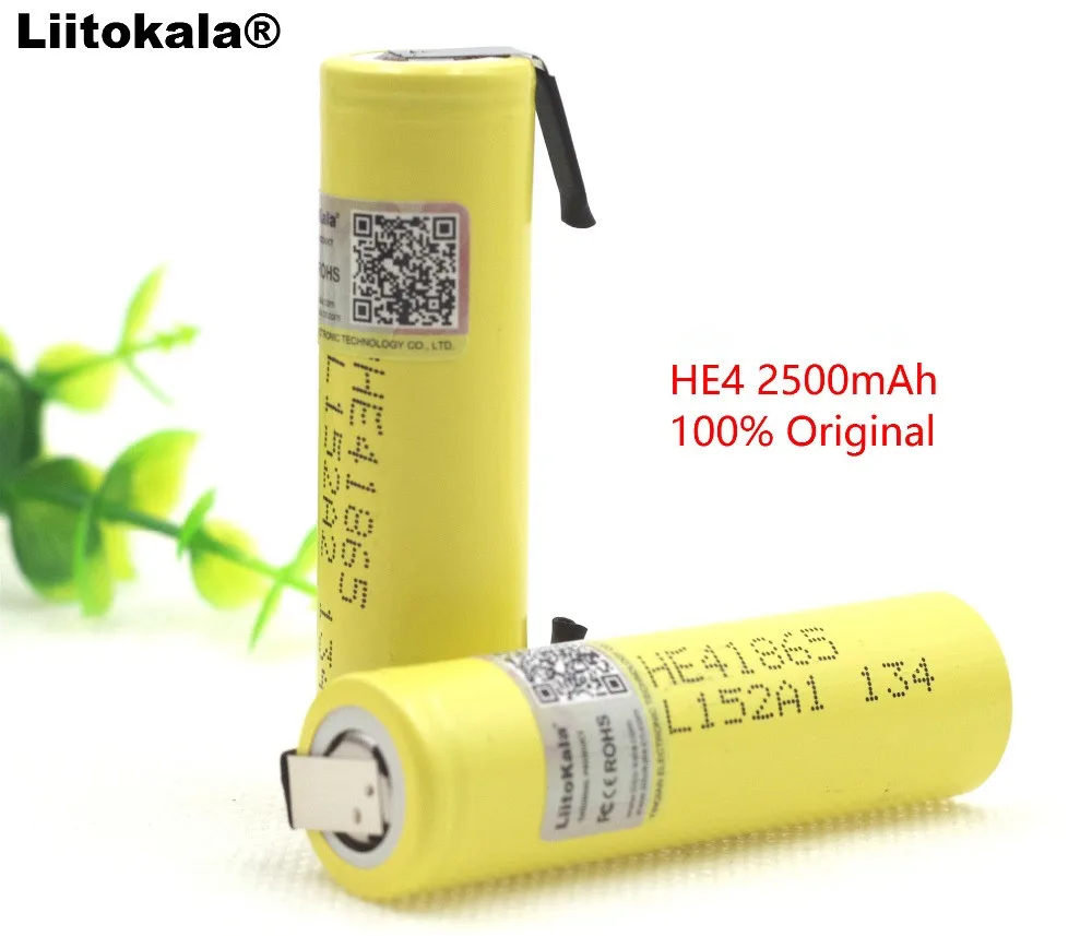 2 шт... Новый liitokala HE4 18650 литий ионный аккумулятор 3 7 V 2500 mAh батарея электронная