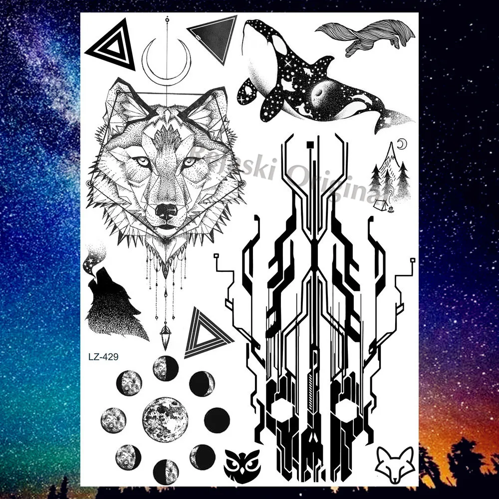 Женские и мужские татуировки REJASKI долговечная Геометрическая временная