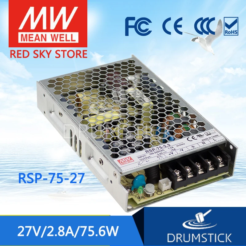 Meanwell RSP 75 27 в 2.8A meanwell 6 Вт Один выход с PFC Функция питания|single output power|meanwell power supplypower
