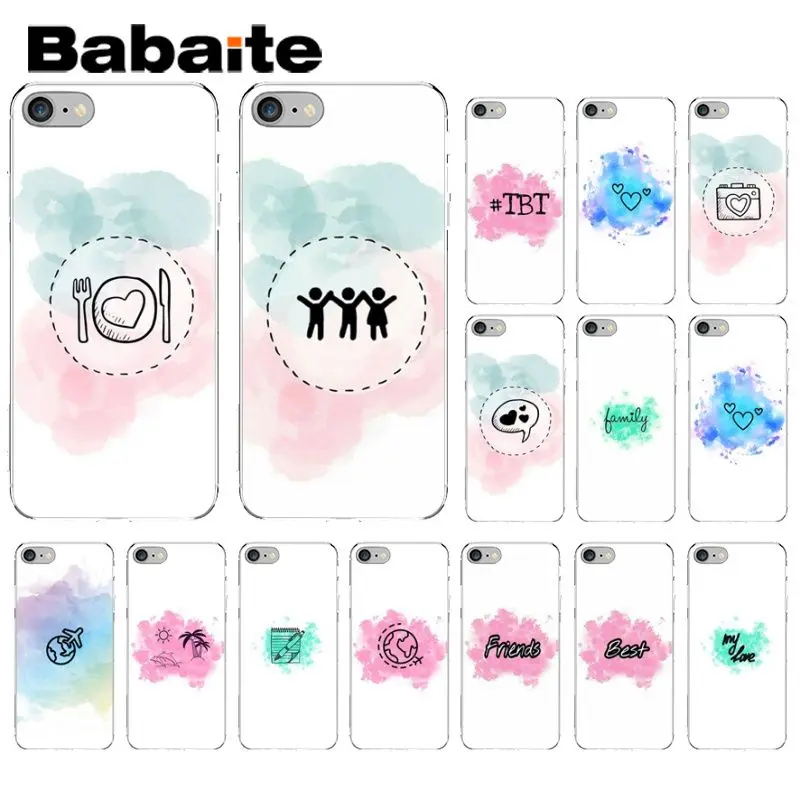 Babaite акварель лучший друг для влюбленной пары Силиконовый ТПУ чехол телефона iPhone
