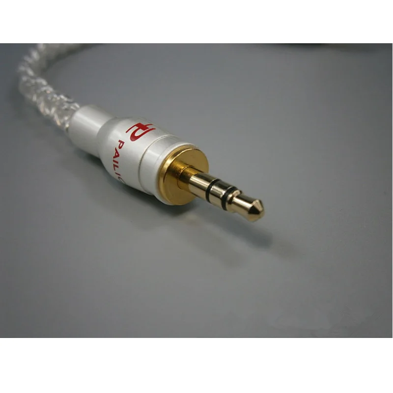 DIY Custom 3.5mmto3.5mm 9 ядерный одиночный Кристальный медный посеребренный кабель аудио