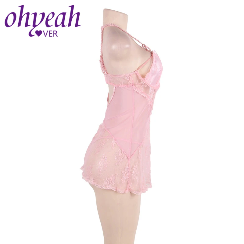 Ohyeahlover Fantasia Feminina прозрачное сексуальное нижнее белье большого размера розовая