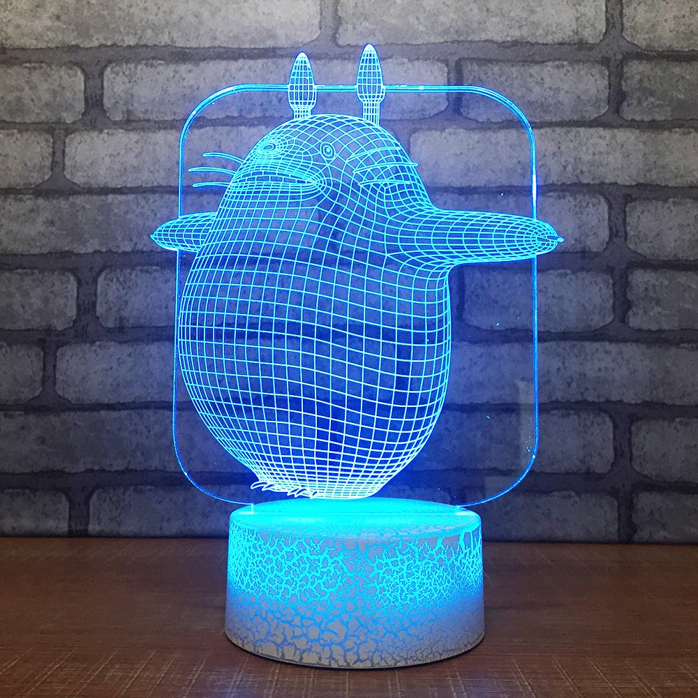 3D Led креативные ночные светильники USB мультипликационные персонажи