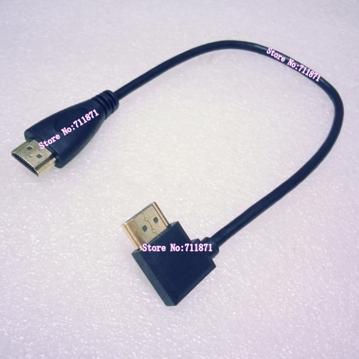 Короткий левый изогнутый Кабель HDMI 30 см линия 300 мм одинарный правый угол кабель