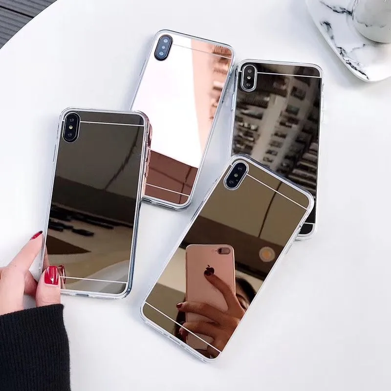 Чехол TRISEOLY для Samsung Galaxy A7 2018 роскошная задняя крышка с зеркалом из розового золота