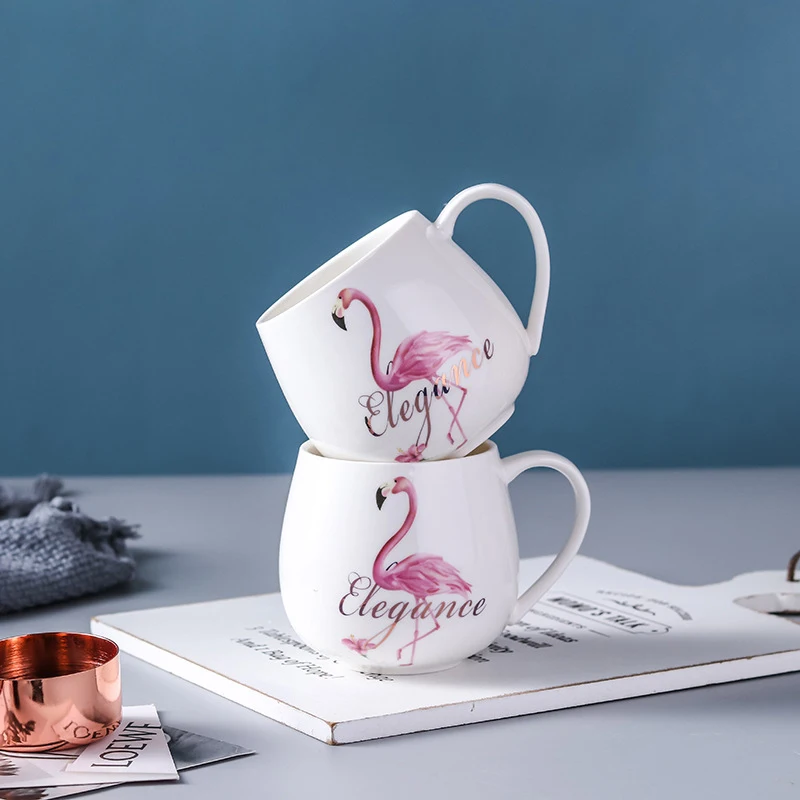 Creative Ceramic Cup Advertising Promoting Flamingo Gift Series Coffee Milk Mug 320ml | Дом и сад