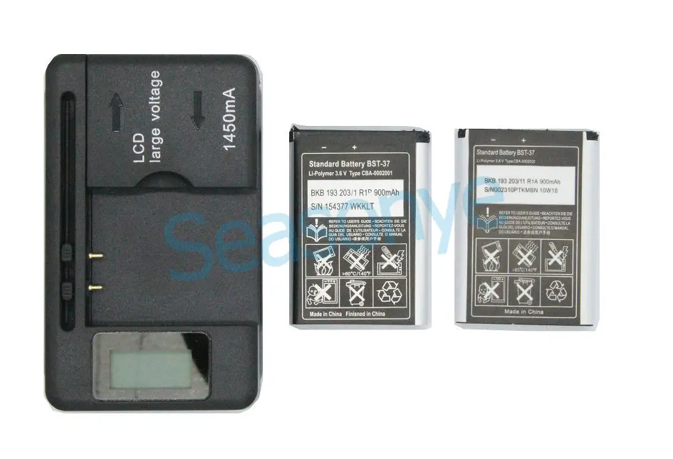 2x900mAh BST 37 / BST37 сменный аккумулятор + зарядное устройство для J100i W550i K600i K758i Z300i W710i