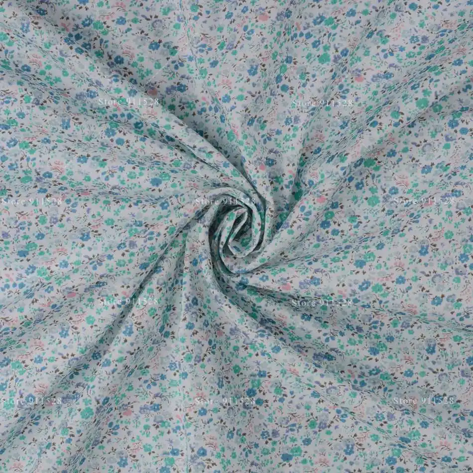36 Small Flowers Printed 100% Cotton Floral Poplin Fabric for Dress Shirts Patchwork Quilting Cloth Sewing Tissue 145cm 57inch | Дом и сад