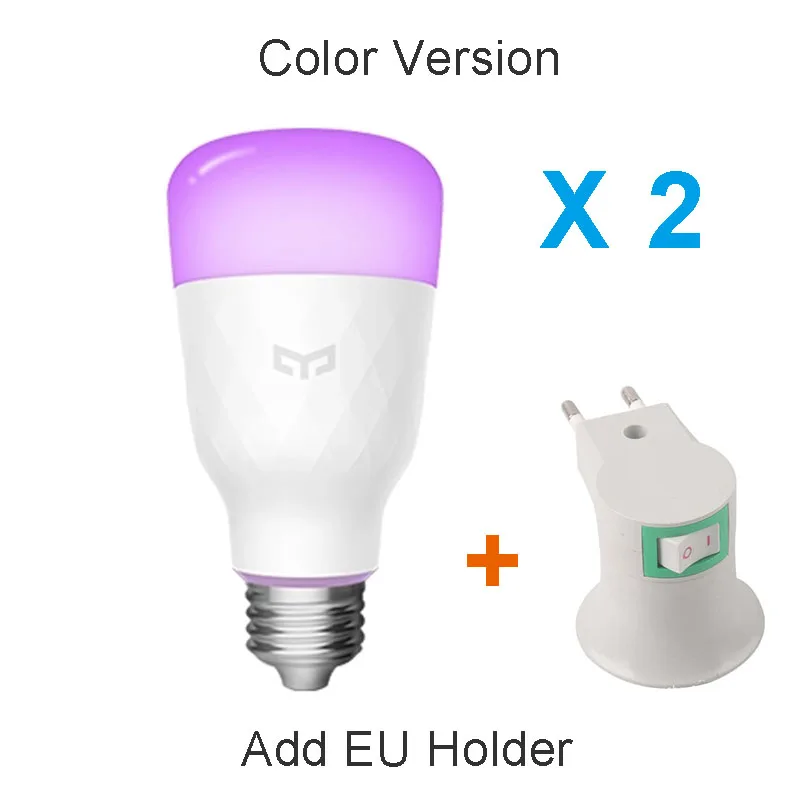 2 Color add AD Xiao mi Yeelight умный светодиодный светильник E27 10 Вт цветной RGBW Белый версия 800 люмен Wifi mi Home App пульт дистанционного управления - Цвет: 2 Color add AD