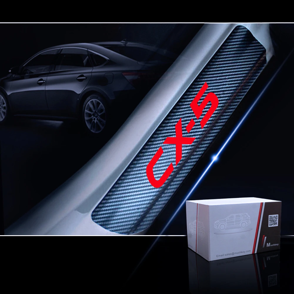 Для MAZDA CX-5 CX5 CX 5 углеродного волокна Стикеры порога протектор скребок Накладка на