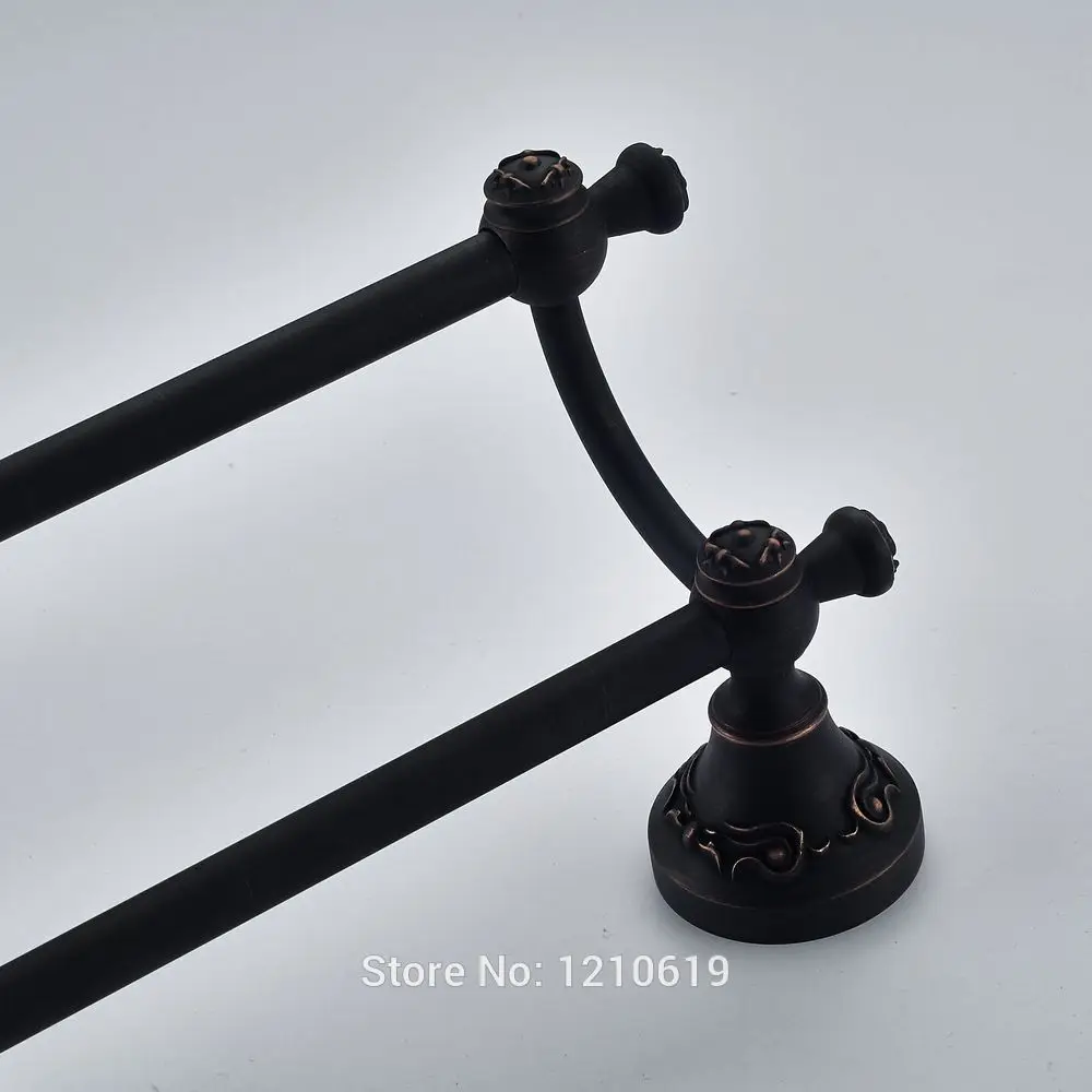 Newly Oil Rubbed Bronze Double Towel Bars Rails Retro Style Bathroom Rack Shelf Wall Mount | Обустройство дома