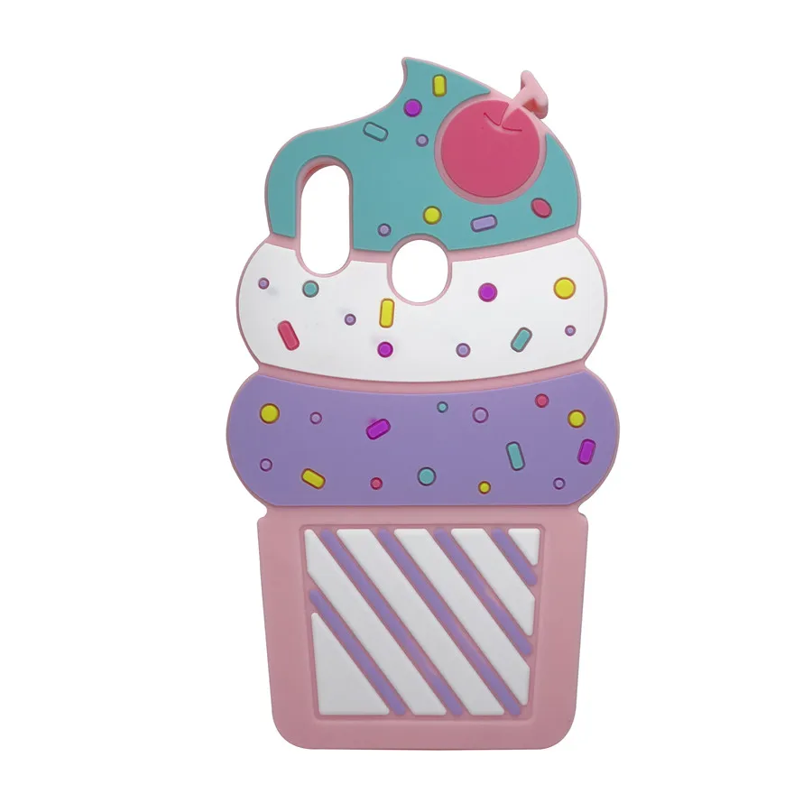 Cover For Huawei P Smart Plus Soft Silicone Phone Case 3D Cartoon Fruit Ice Cream Nova 3i |