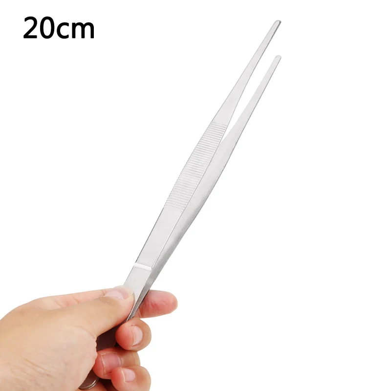 Straight 20cm 1 шт. несколько типов профессиональный шеф-повара покрытие Пинцет Презентация Сервировочные щипцы из нержавеющей стали офсетные кухонные щипцы для морепродуктов - Цвет: Straight 20cm