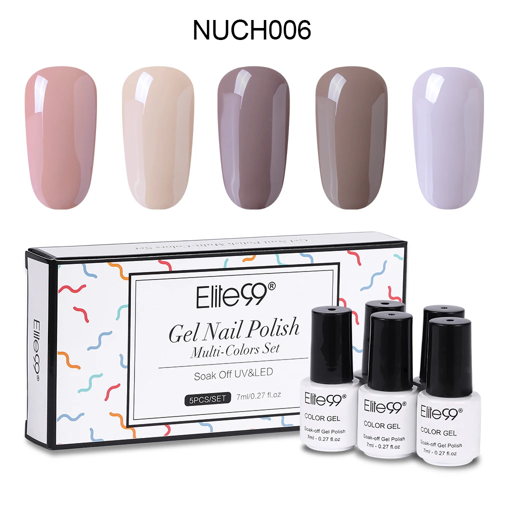 NUCH006 Elite99 5 шт./лот Платиновый Цветной Гель-лак для ногтей с подарочной коробкой телесного цвета УФ Гель-лак для ногтей Полупостоянный лак для ногтей - Цвет: NUCH006