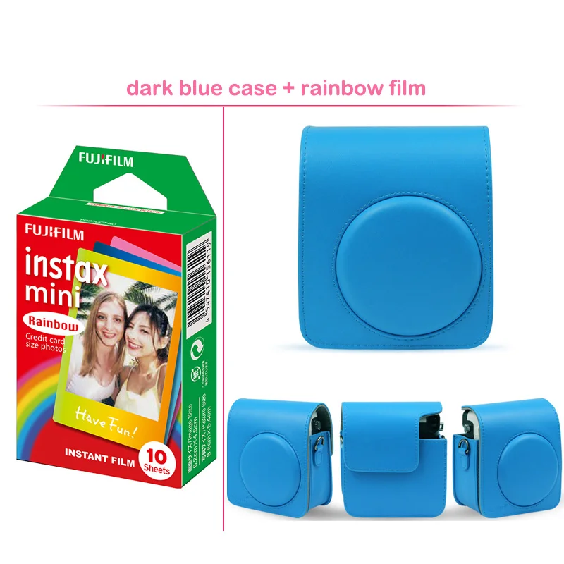 Geniune Fujifilm Instax Мини мгновенная пленка Радуга с защитной из искусственной кожи чехол для камеры Сумка для Fuji Instax Mini 70 камера