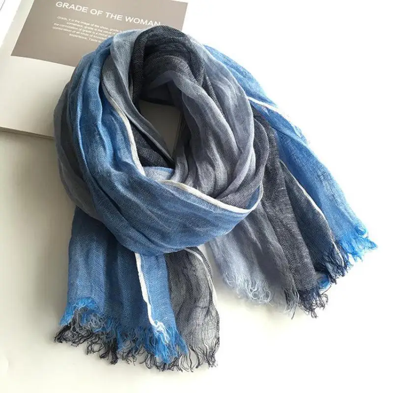 

Unisex Style spring summer autumn winter Scarf Cotton And Linen Solid Color long women's scarves shawl fashion men scarf