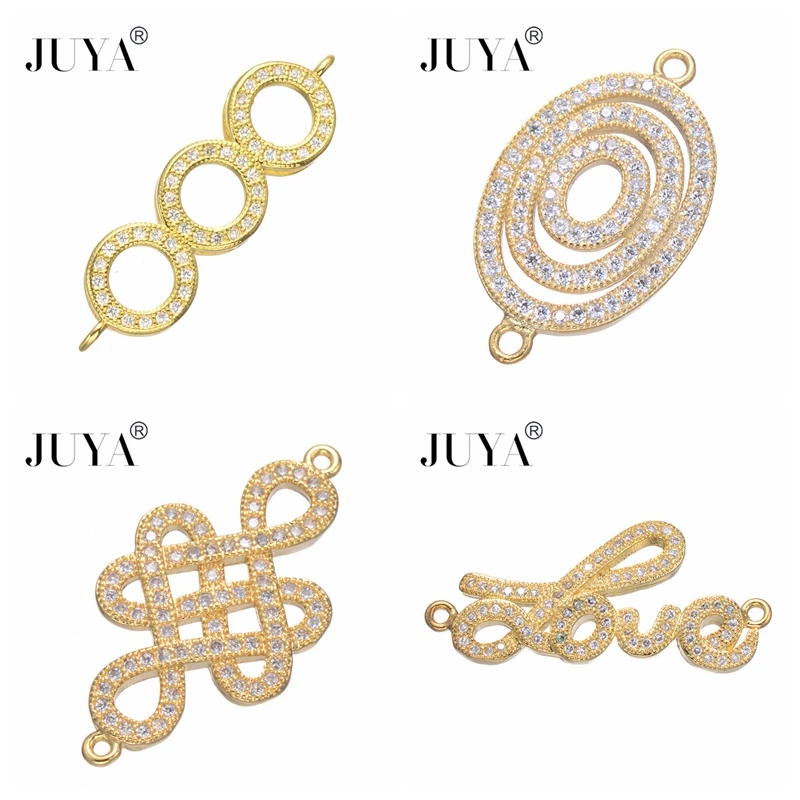 Ювелирная фурнитура компоненты AAA кубический цирконий стразы звезда любовь лук