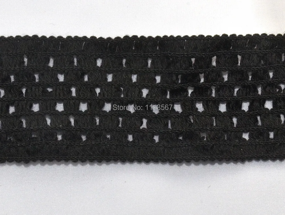 20 ярдов Черная Плетеная эластичная кружевная лента T466 | Дом и сад
