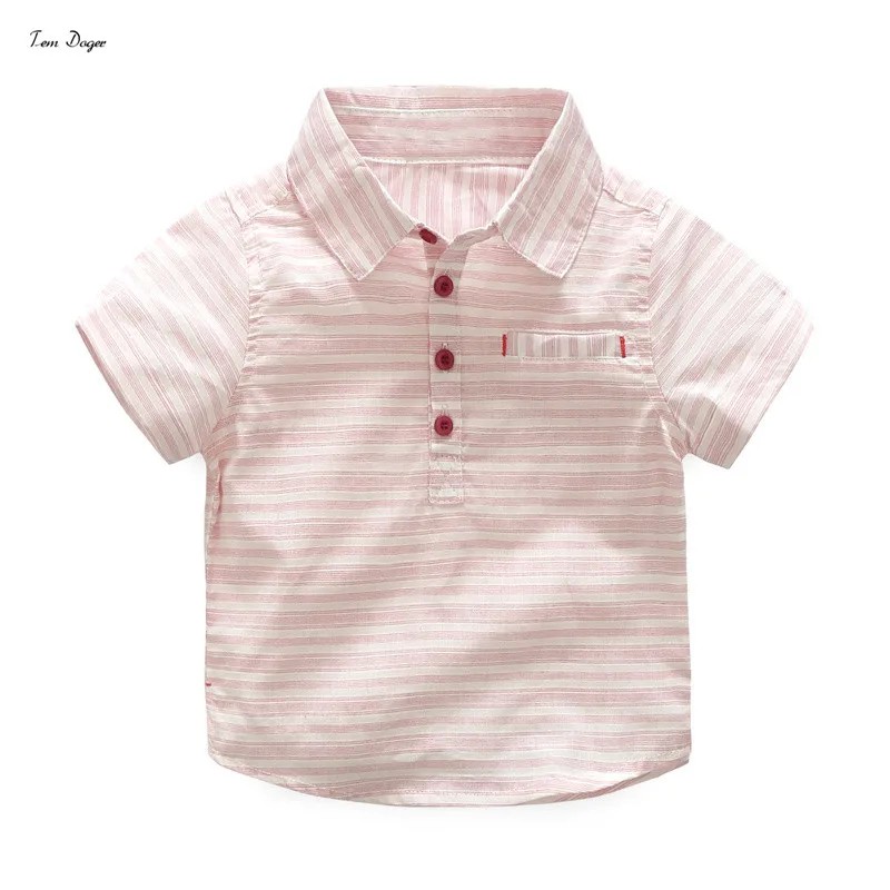 (Tem Doger) Summer Newborn Baby Boys Clothing Sets Cotton Short Sleeve Stripe Polo Shirt + Shorts Casual Outfit Infant |