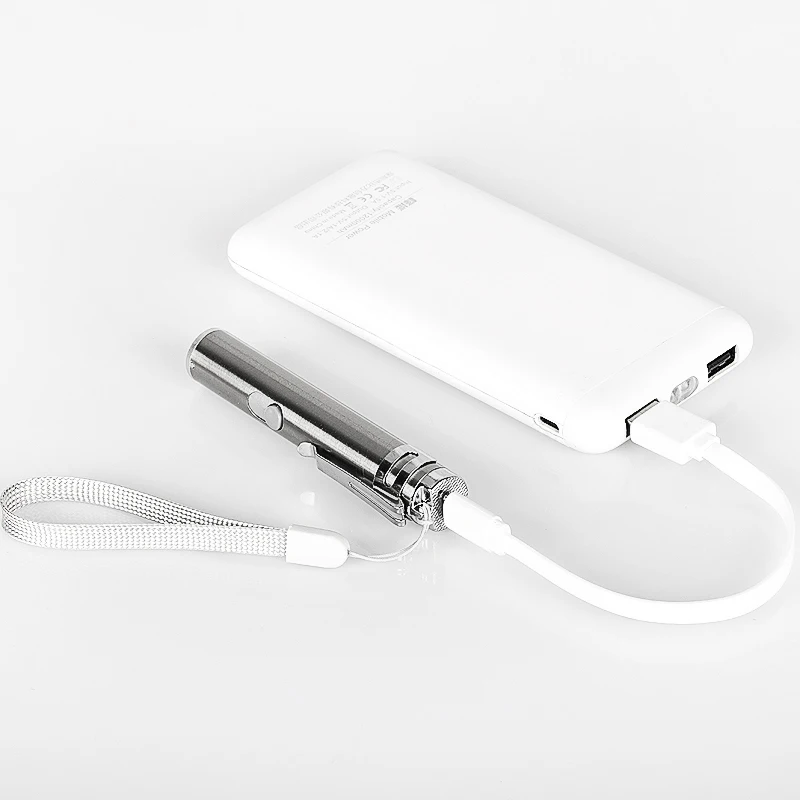 ASNKASNE Портативный мини светодио дный фонарик USB Перезаряжаемые факел супер яркий 3