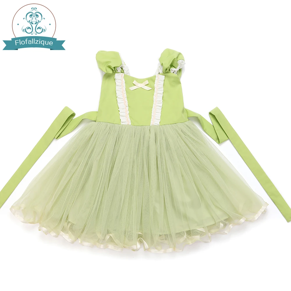 Новогодние товары Платье для маленьких девочек Лето 2017 г. Зеленый Тюль