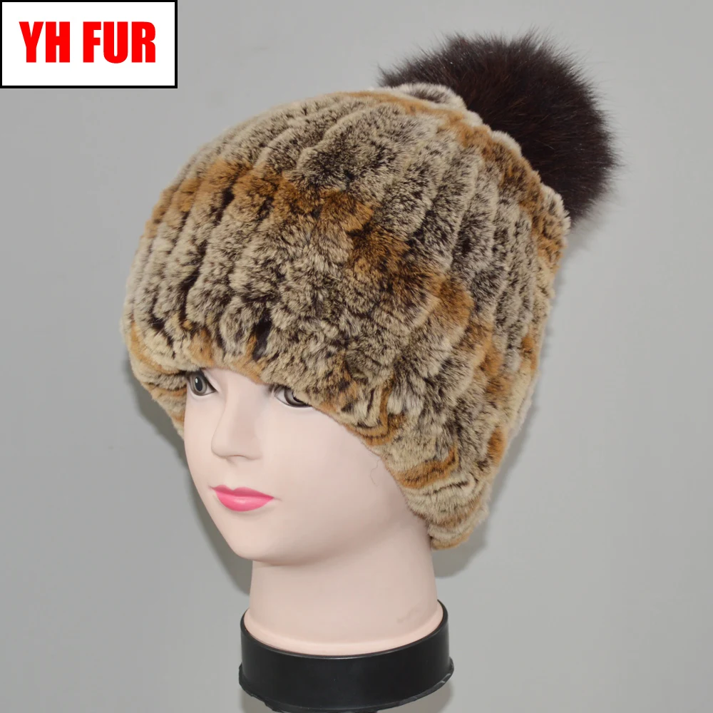 Новые зимние русские натуральные шапка из меха кролика рекс для женщин хорошая