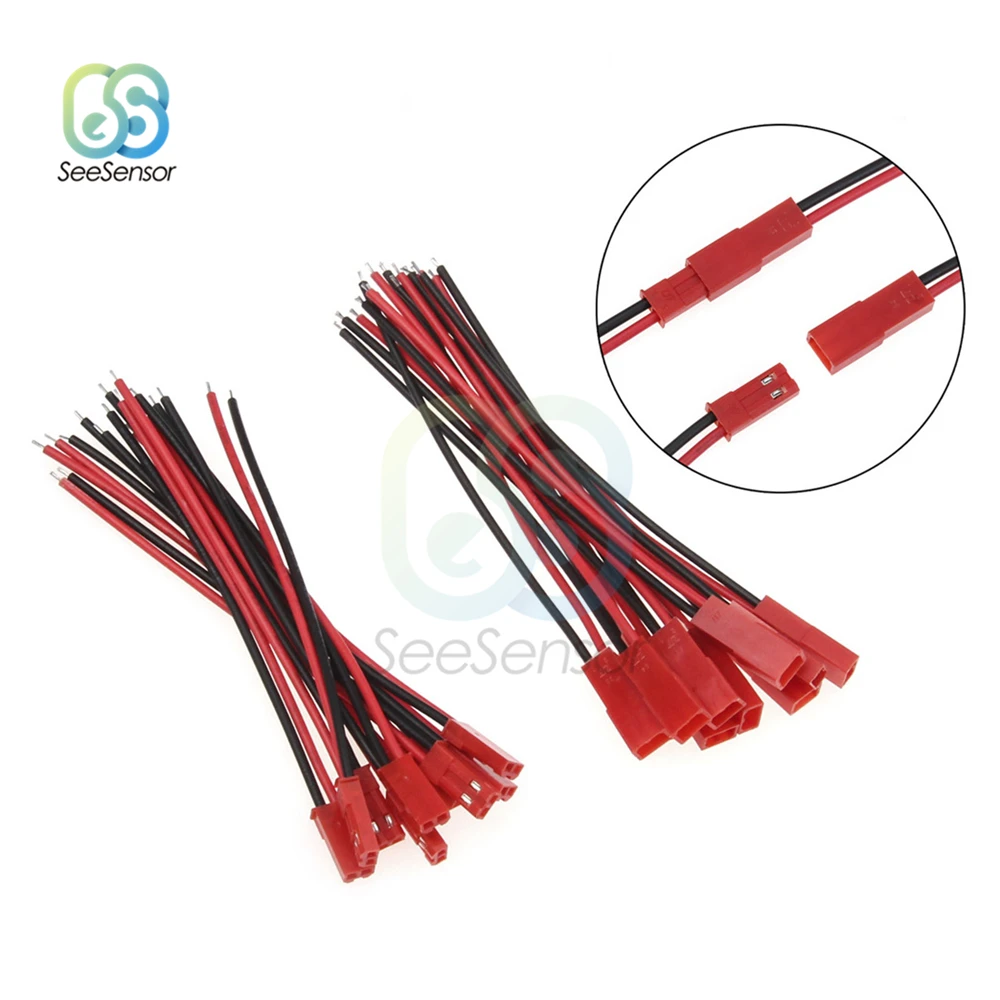 10 пар 100 мм см Штекерный разъем 22AWG JST кабель для RC BEC батарея вертолет DIY FPV Дрон