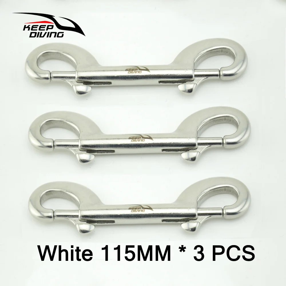 White 115MM 3PCS Держать Дайвинг 3 шт. 316 нержавеющая сталь Дайвинг двухсторонний крюк Bcd Chioce оснастки Болт Комплект Quick Draw - Цвет: White 115MM 3PCS
