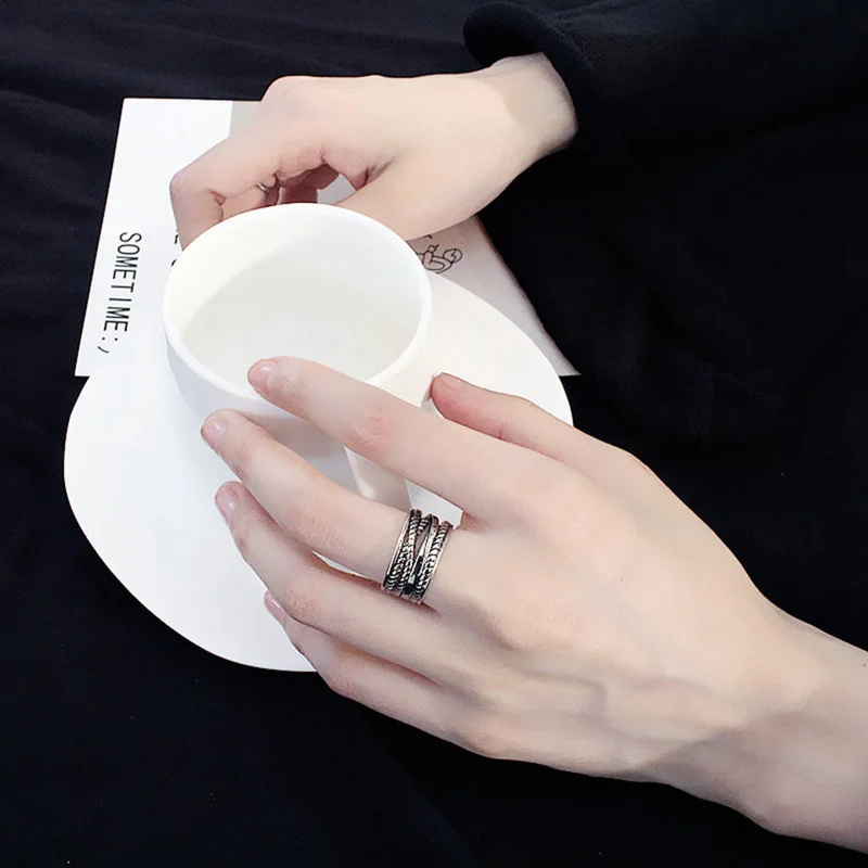 1 шт новый стиль кольца для женщин черный золотой серебряный цвет тонкий