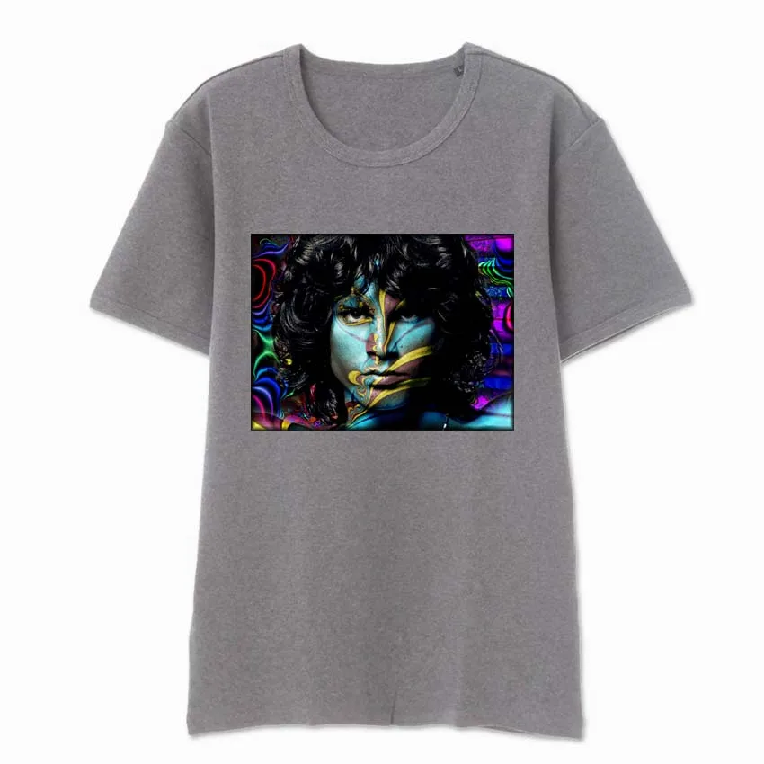 Ящерица King psychedelic art рок-звезда цифровая печать мягкой промывают хлопок Короткие