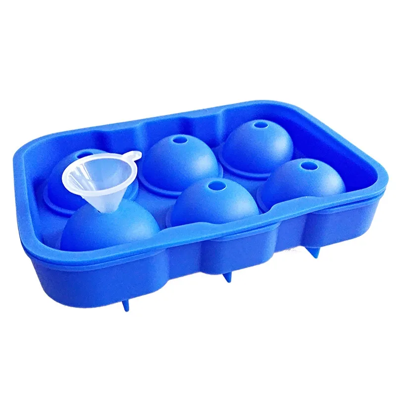 1 шт. большой Размеры 6 Cell Ice мяч формы Силиконовые Ice Cube Бал лоток виски ice ball-мейкера 6 силиконовый создатель форм для вечеринки бар