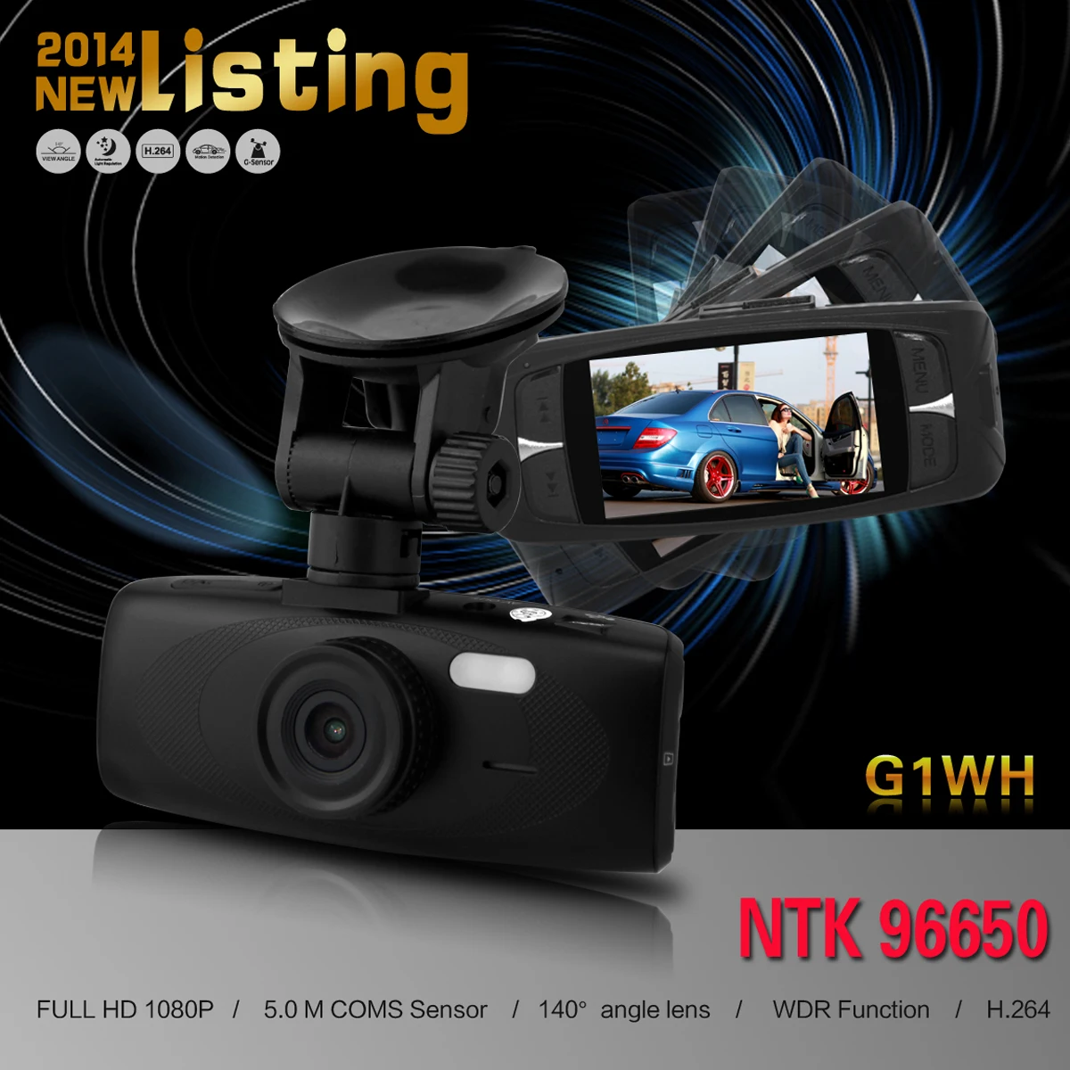 G1WH 2 7-inch lcd 140 градусов широкоугольный объектив FHD 1080P H.264 Автомобильный