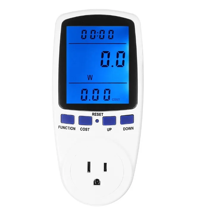 

Blue backlight US Plug Power Meter Energy Voltage Amps Electricity Usage Monitor