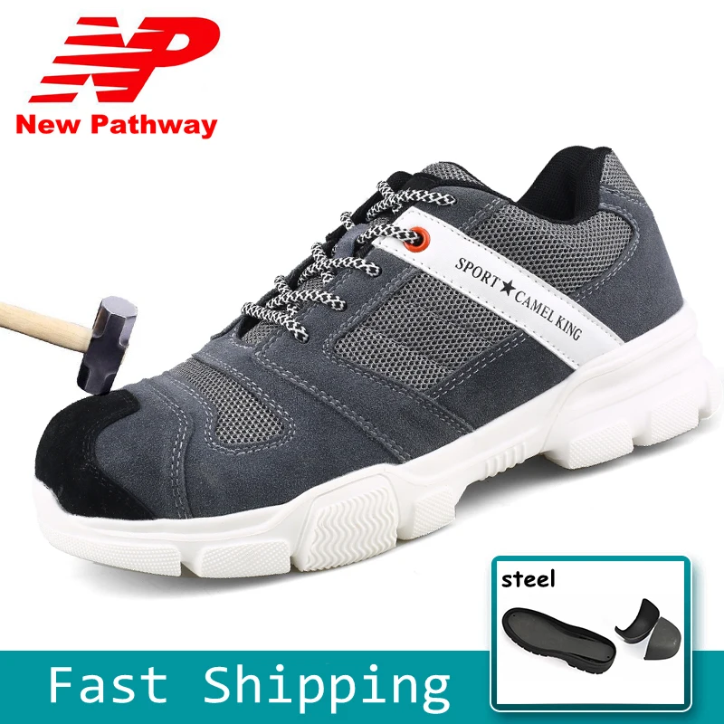 Large Size 35-47 Comfortable Men Safety Shoes Steel Toe Breathable Lightweight Outdoor Puncture Proof Work MS178 | Обувь