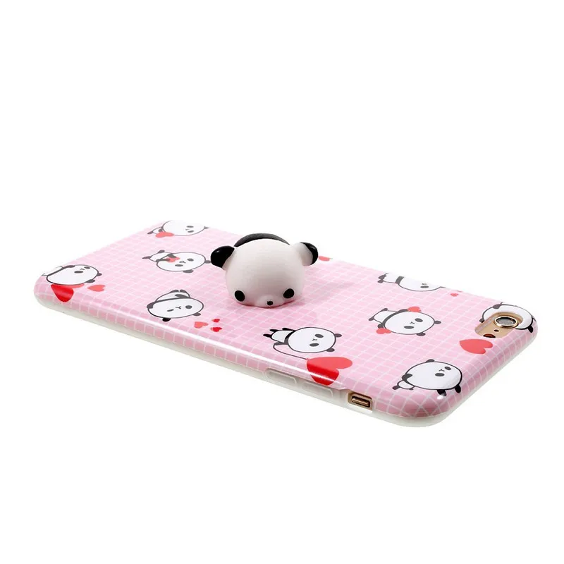 Phone Case for IPhone 7 Plus Lovely Pressure Reduce Cases Soft Cat Bear Squeeze 6 6S Squishy Cover |