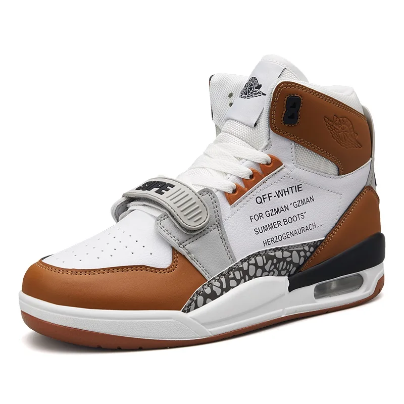 Оригинальные мужские кроссовки Air Athletic JD 4 Ретро Баскетбольная обувь силы 1 AJ 1 Кроссовки противоударные все профессиональные Звездные кроссовки - Цвет: Коричневый